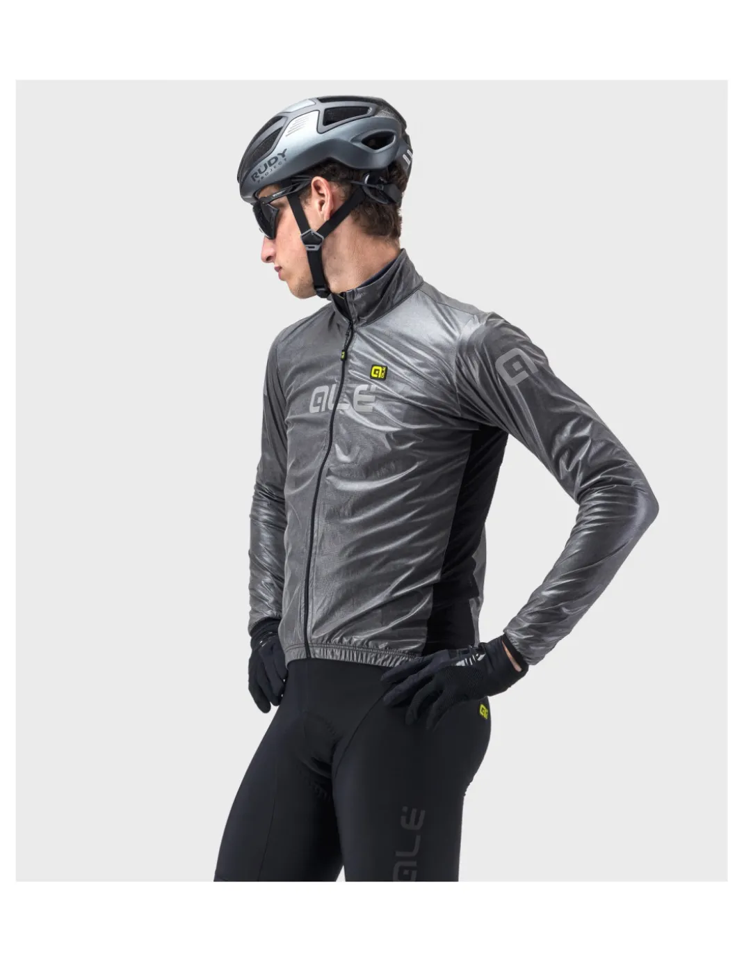 Kurtka rowerowa męska Alé Cycling Klimatik Guscio Black Reflective
